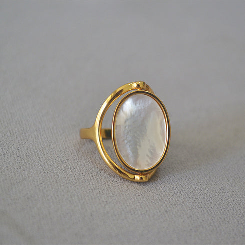 Abalone and White shell Reversible Ring - Zafari Studio Jewelry